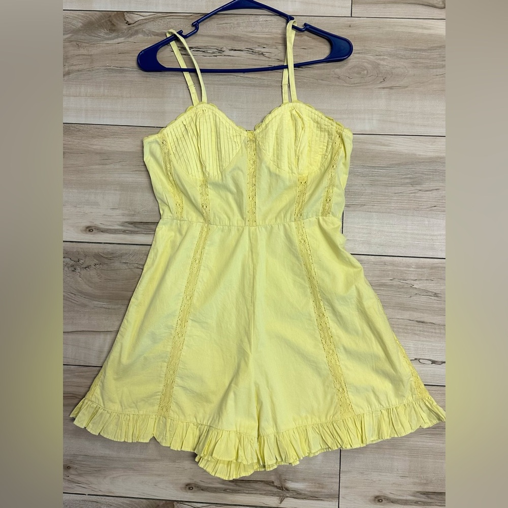 Urban Outfitters Yellow Ruffle Romper Sundress